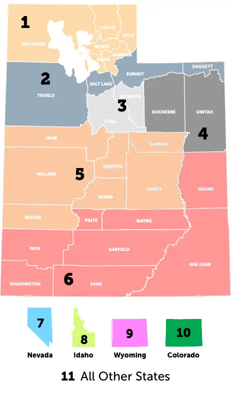 Snow College Admissions Map