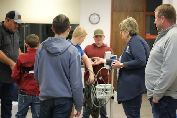 Youth learning about health technology at Snow College